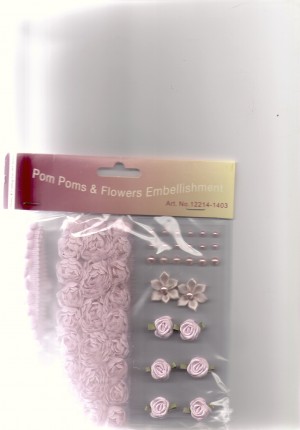 Lint en bloemetjes set(rose)