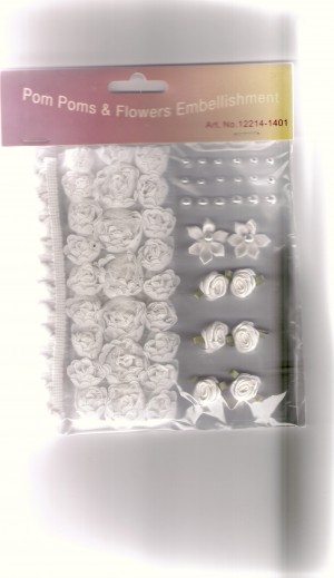 Lint en bloemetjes set(WIT)