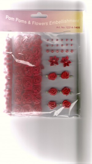 Lint en bloemetjes set(ROOD)