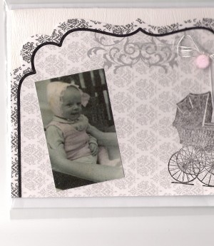 Nostalgische baby meisje kaart