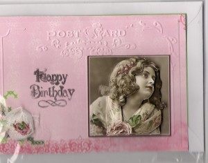Nostalgische Post card (Happy birthday)meisje